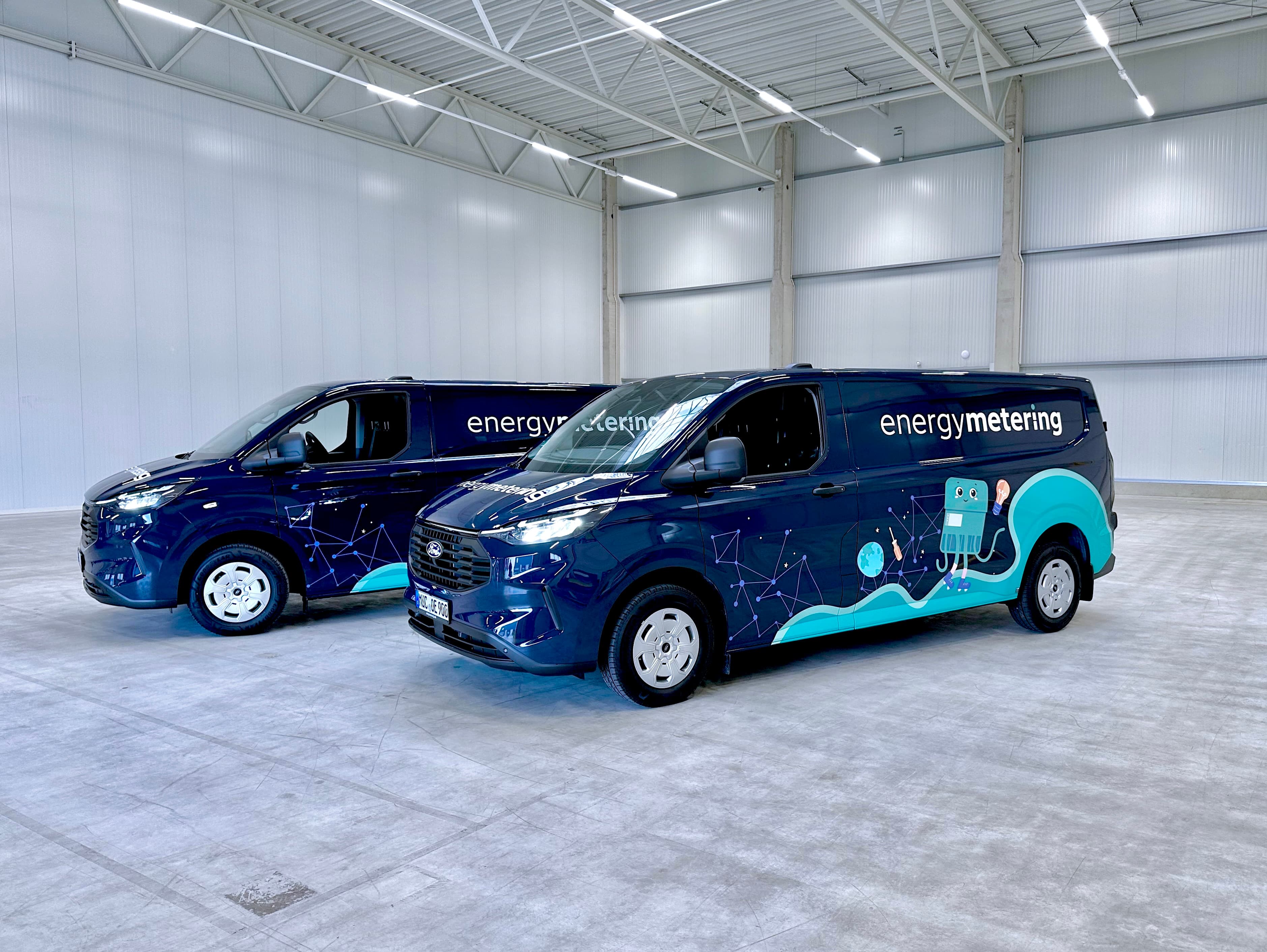 Energy Metering Vans stehen in der Garage